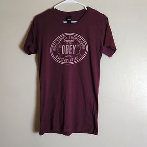 Obey Maroon Tshirt